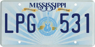 MS license plate LPG531