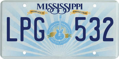 MS license plate LPG532