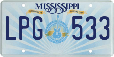 MS license plate LPG533