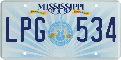 MS license plate LPG534