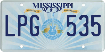 MS license plate LPG535