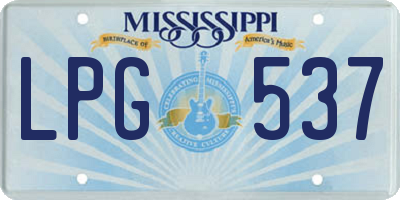 MS license plate LPG537