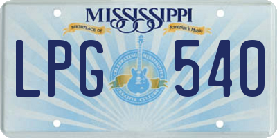MS license plate LPG540
