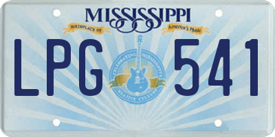 MS license plate LPG541