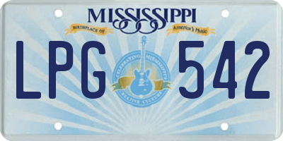 MS license plate LPG542