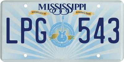 MS license plate LPG543