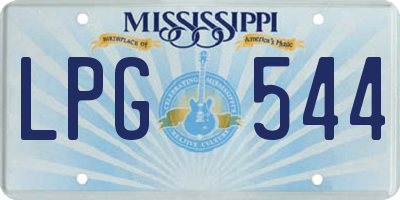 MS license plate LPG544