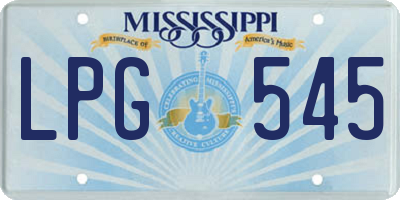 MS license plate LPG545