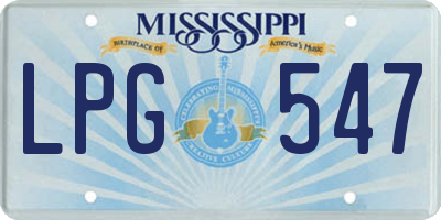 MS license plate LPG547