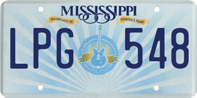 MS license plate LPG548