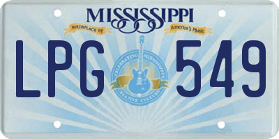 MS license plate LPG549