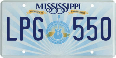 MS license plate LPG550