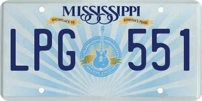 MS license plate LPG551
