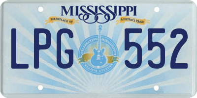 MS license plate LPG552