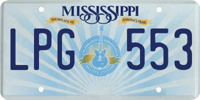 MS license plate LPG553