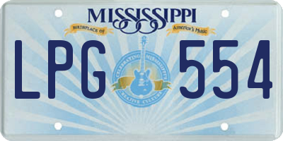 MS license plate LPG554