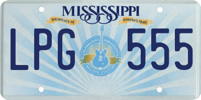 MS license plate LPG555