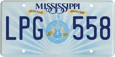 MS license plate LPG558