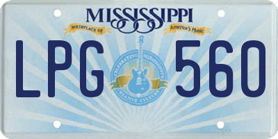 MS license plate LPG560