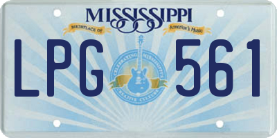 MS license plate LPG561