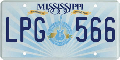 MS license plate LPG566