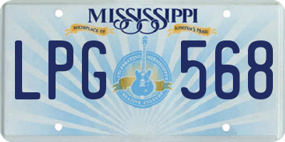 MS license plate LPG568