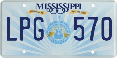 MS license plate LPG570