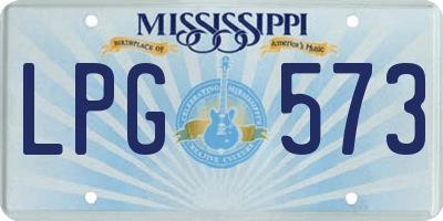 MS license plate LPG573