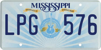 MS license plate LPG576