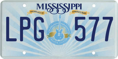 MS license plate LPG577
