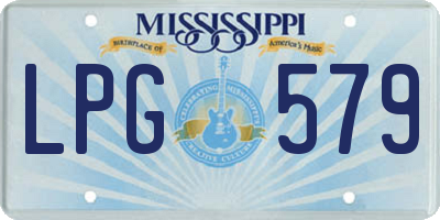 MS license plate LPG579