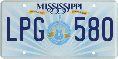 MS license plate LPG580