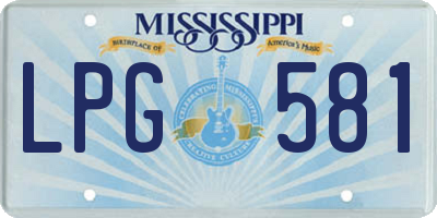 MS license plate LPG581