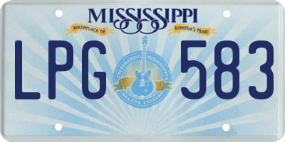 MS license plate LPG583
