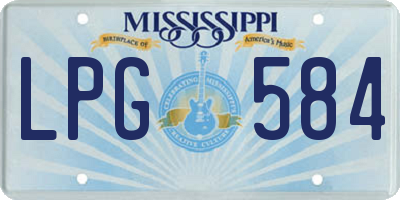 MS license plate LPG584