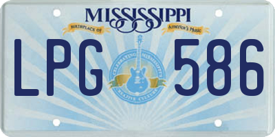 MS license plate LPG586