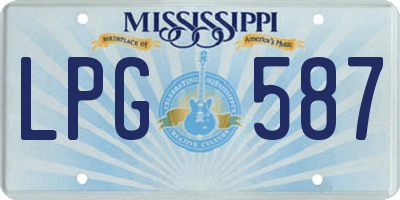 MS license plate LPG587