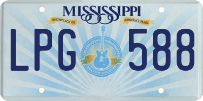 MS license plate LPG588