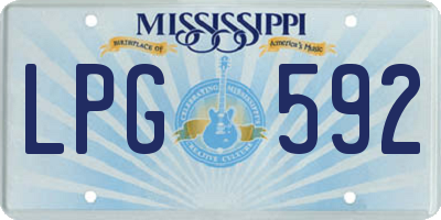 MS license plate LPG592