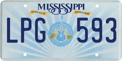 MS license plate LPG593