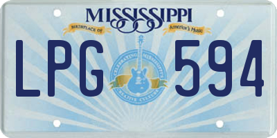 MS license plate LPG594