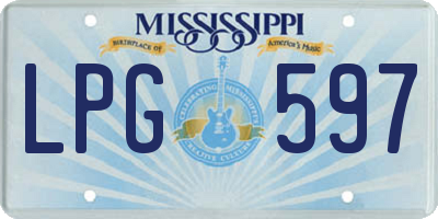 MS license plate LPG597