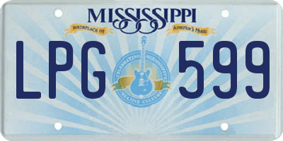 MS license plate LPG599