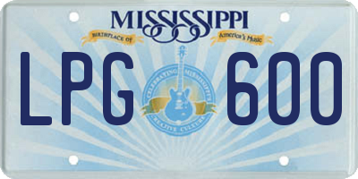 MS license plate LPG600