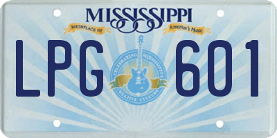 MS license plate LPG601