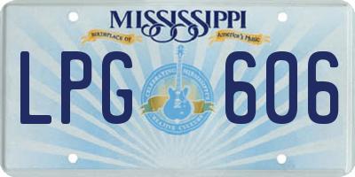 MS license plate LPG606