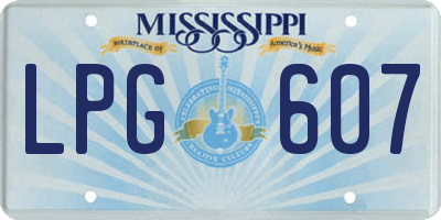 MS license plate LPG607