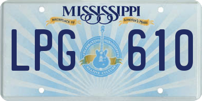 MS license plate LPG610
