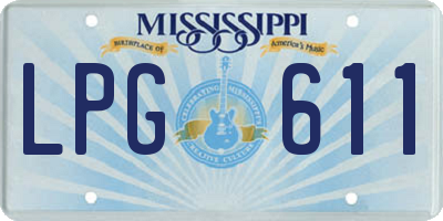 MS license plate LPG611