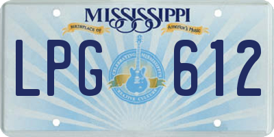 MS license plate LPG612